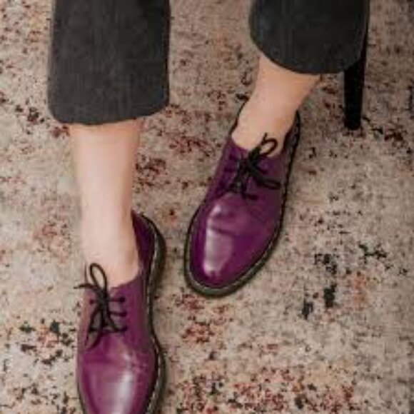 Dr. Martens Shoes - Dr. Martens Women's Purple Leather Oxford Shoes Size 9